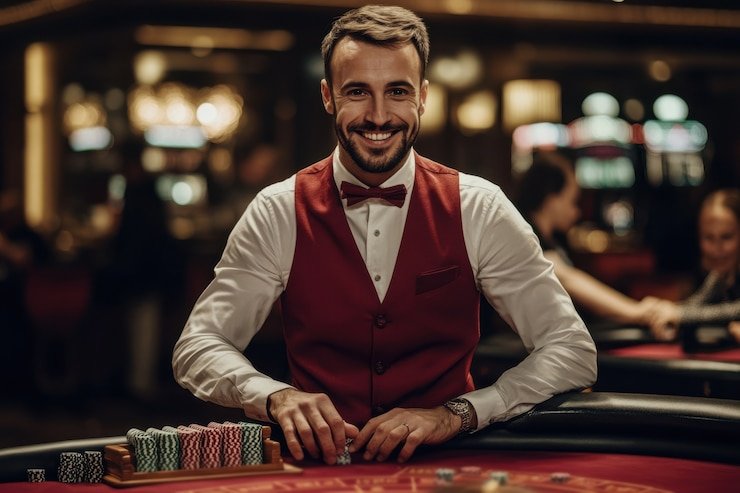 Suasana meja Baccarat yang rapi untuk pengguna dewasa
